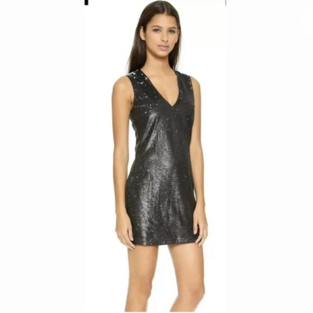 NWT ADDISON Black Sequin Hardy Shine Dress size small